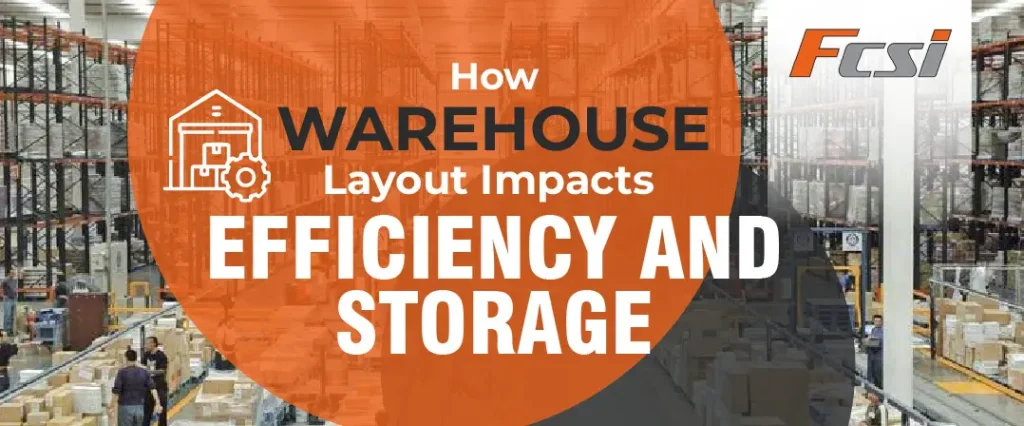 Warehouse interior with racks and workers showing layout efficiency and storage organization
